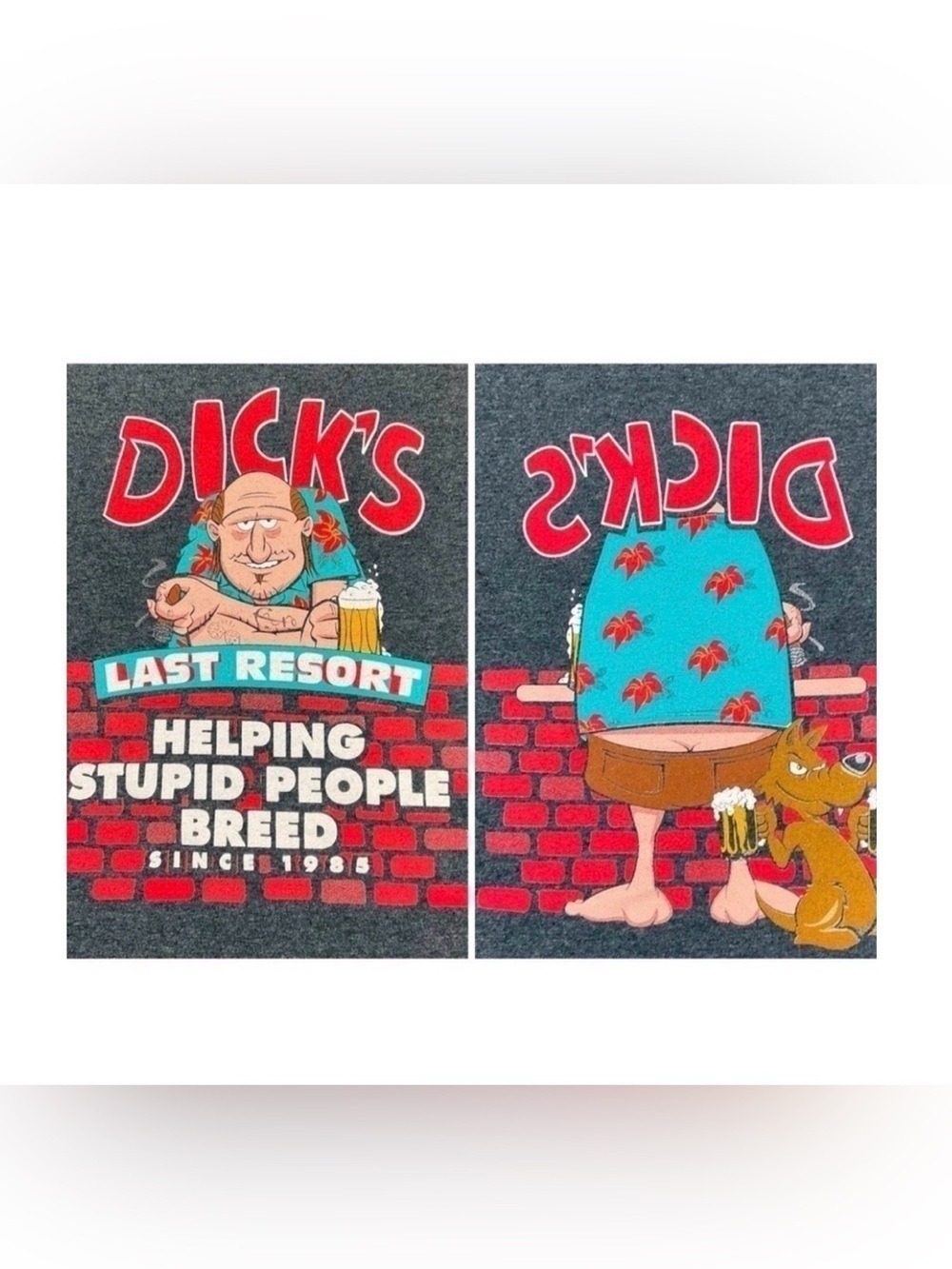 Dick's Last Resort Funny Graphic T-Shirt Men's XL Gildan Heavy cotton
